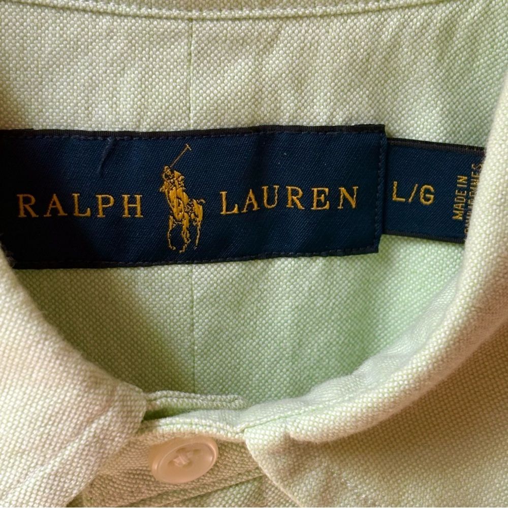 Ralph Lauren Lime Green Long Sleeve Shirt L - Picture 4 of 9